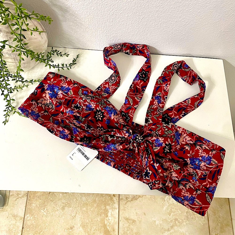 Floral Red and Blue Women's Bralette